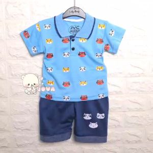 BAJU BAYI LAKI LAKI SETELAN ANAK COWO LUCU STELAN COWOK 6 12 BULAN KEREN TRENDY KEKINIAN KERAH WANGKI HEWAN