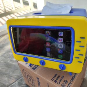 Tempat Tisu Unik estetik Kotak Tissu bentuk TV Holder HP kotak tisu