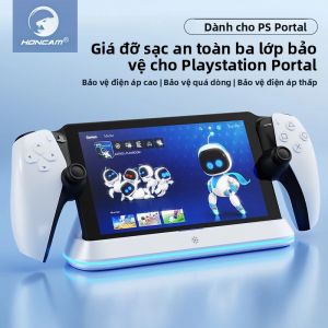Trạm Sạc HONCAM Cho PlayStation Portable Với 7 Chế Độ Đèn RGB Đế Sạc An Toàn Ba Lớp Bảo Vệ Cho Máy Chơi Game