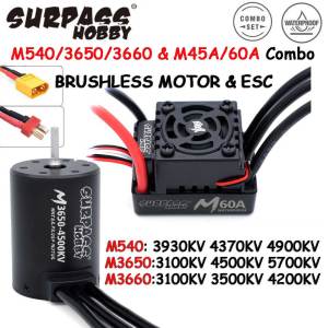 SURPASS HOBBY M540 M3650 M3660 Combo Waterproof Brushless Motor 3500/4200KV W/M45A/60A ESC for 1/10 1/12 RC Car Traxxas Off-Road