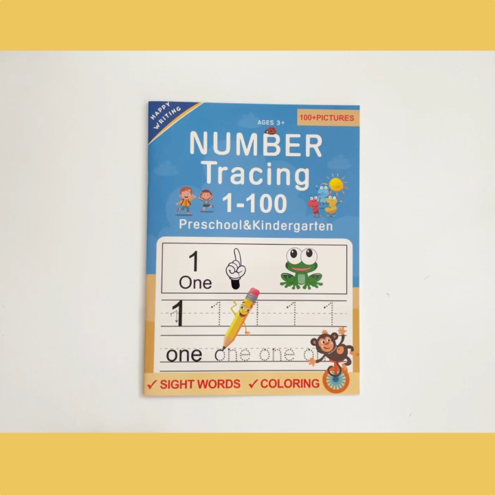 Number Tracing Pad for Kids Trace Numbers 1-100 Lines Trace Workbook ...