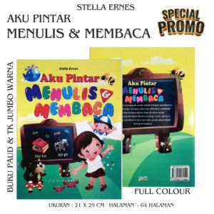 BUKU TK JUMBO - AKU PINTAR MENULIS DAN MEMBACA UNTUK PAUD DAN TK FULL COLOUR