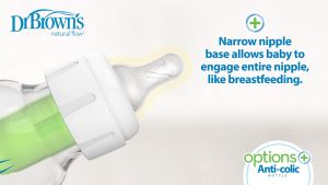 Dr. Brown's F. Bottle 8oz/250Ml PP Narrow-Neck Options+ Baby Bottle with Silicone Soother 3 Pieces per Pack