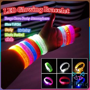 KLIMO LED Glowing Bracelet Flashing Wristband Bar Concert Cheer Props Rave Party Atmosphere