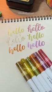 Deli Spring Color Metallic Acrylic Marker Round barrel Single bullet tip 2mm HM114 (Mixed) (6 pcs/box)