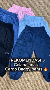 Celana Parasut Cargo Anak Tights Full Length Nyaman & Trendi Usia 3-13 Tahun - Ukuran Int:24