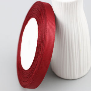 Ribbon House | (25 Yards/Roll) 10mm Wine Red Grosgrain Ribbon Wholesale Gift Wrap Decoration Ribbons Lace Fabric
