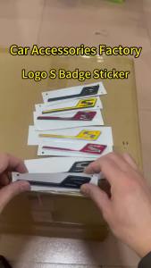 Tem Nhãn Dán Cốp Xe 3D ABS Chrome Đen Vàng S Badge Emblem Dành Cho AMG S C63S E63S GLE63S GLS63S GTS CLA45S Phụ Kiện Ngoại Thất