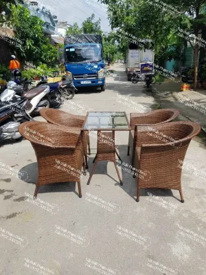 Bàn ghế mây nhựa ngoài trời bàn ghế cafe
