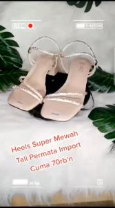 JURAGAN ONLINE - SANDAL HEELS WANITA INARA KEKINIAN PERMATA GLITER
