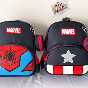 Preschool Bag Kindergarten School Backpack Baby Beg Bayi Lelaki Marvel Spiderman Ironman Captain Beg Sekolah For Boy