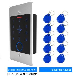 WiFi Tuya Khóa Cửa Thông Minh Bộ Điều Khiển Truy Cập RFID Bàn Phím Kim Loại Chống Nước Hệ Thống Bảo Mật Sinh Trắc Học Được Lắp Đặt Trong Hố