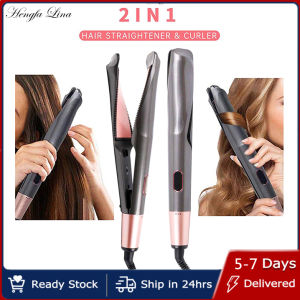 Hengfa Lina 2 in 1 Hair Straightener And Curler Twist Straightening Curling Iron Professional Negative Ion Fast Heating Styling Flat Iron