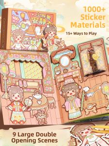 MONLEYTA | Adorable DIY Magnetic Sticker Book For Girls Luxury Scene Full Set Handmade Craft Quiet Book Magnetic Absorption Cute Character Stickers