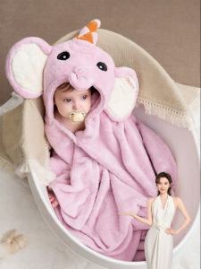 EMXEE | Ultra-Soft Coral Fleece Baby Bathrobe/Wrap
