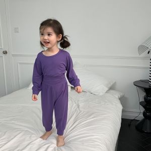 Baby Boys Girls Thin High Waist Long Sleeve Long Pants Modal Sleepwear All Seasons Comfortable Soft Home Clothes TOURNIECO