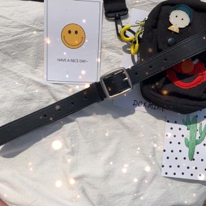 Thắt lưng nam nữ bản nhỏ dây nịt da PU Mặt Chữ bản phong cách cá tính -Aeneas Shop