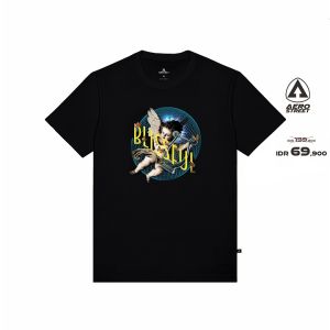 Aerostreet T Shirt Blissful Hitam Kaos T-Shirt Tshirt AACAA