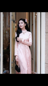 Áo Dài Truyền Thống Dáng Ôm BẠCH PHƯỢNG vải Gấm Tơ cao cấp chuẩn phom Tôn Dáng Tà A- Áo Dài Ngọc Mai