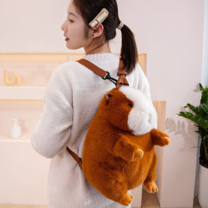 Cute Cartoon Guinea Pig Plush Backpacks Soft Stufted Dolls Kawaii Piggy Plushies Bag Childrens Backpack Womens Handbag