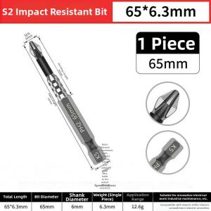 Impact Resistant Slip Proof Magnetic High Hardness Electric Screwdriver Bit Set