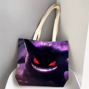 Bandai | Pokemon Johto Starters Storage Bags Tote Bag Travel Summer Beach Shoulder Bag Reusable Grocery Shopping Bag Anime Artwork