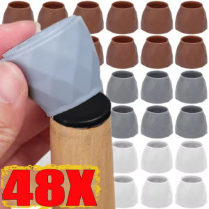 48pcs Desk Leg Protective Cover / Floor Protectors with Noise Reduction for Home Tables / Non-slip  Furniture Bottom Reduce Noise Case