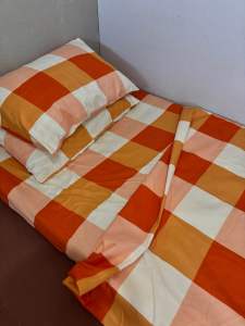 6-IN-1 SET 2PCS CURTAIN 1PC BEDSHEET 2PCS PILLOWCASE & 1 FLATSHEET/BLANKET PREMIUM CANADIAN COTTON