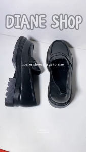 Womens Fashionable Black  Shoes 5CM Thick-Soled Slip-On Rubber Non-Slip Comfortable All Seasons Stylish for Casual & Work 0110523