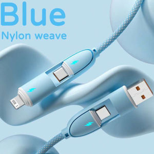 With 4 in 1 Super Fast Charging Digital Line Dual Drag with Two Type-C to Use for iPhone 11-15 for Consumer Electronics