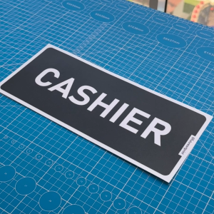 Cashier. Premium Sticker Sign Notice Signage. Payment Counter. Point of Sales.