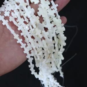 1 Strand Natural Cross Shell Beads White Mother Of Pearl Shell Loose Beads For Jewelry Making DIY Handmade Necklace Accessories