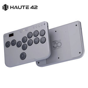 Joystick Arcade Haute42มินิ Hitbox คันโยกน้อยกว่าตัวควบคุมอาร์เคดสำหรับ PC/PS4/PS5/สวิตช์คันโยกน้อยกว่าไม้อาร์เคดการต่อสู้ Hitbox