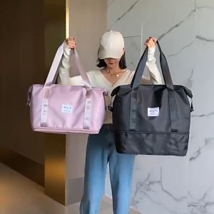 Giftidea Large Expandable Travel bag Nylon Waterproof Sports Gym Tote Bags Mommy Bag