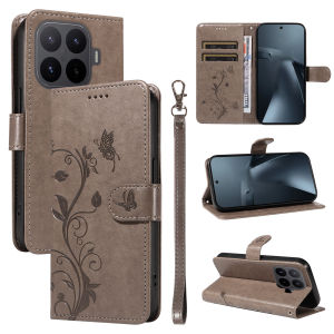szhaiyu | Leather Wallet Flip Phone Case for Xiaomi Mi 15 15T 17 17T Pro Max Ultra Flower Embossed Design with Card Holder Cover