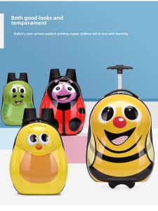 Childrens Travel Luggage Cartoon Cute Password Lock Suitcase Carry-On Bag Hard Shell Animal Pattern for Boys And Girls