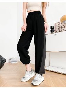Pants for Women Korean Style Fashion Ice Silk Sweatpants High Waist Loose Running Fitness Quick-drying Pants