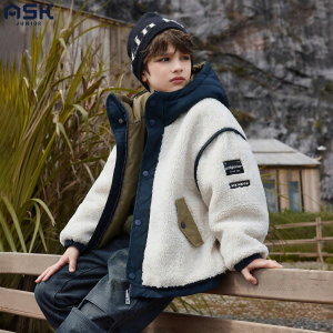 Ask Junior | Boys Warm Thick Lamb Wool Coat 2026 Winter New