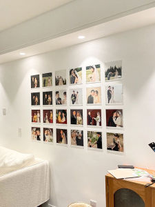 Acrylic Photo Frame 8-Inch Ins Photo Wall-Mounted Wedding Photo Growth Record Display 8-Inch Card Slot Wall Sticker Punch-Free