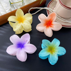 กิ๊บติดผมรูปดอกไม้ไข่ 2024 ใหม่ สไตล์ฤดูร้อน กิ๊บติดผมรูปฉลาม คลิปติดผมหลังศีรษะสำหรับผู้หญิง เครื่องประดับผม