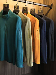 Áo Nỉ Dài Tay Cổ Đứng Mùa Thu Đông Màu Trơn Thể Thao Ấm Áp Có Túi Lót Nylon Pha Trộn Polyester Áo Nỉ Thời Trang Thường Ngày