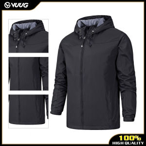 VUUG ผู้ชาย Hooded เสื้อกันลมแบบบาง Windproof และเสื้อแจ็คเก็ตกันน้ำกลางแจ้งน้ำ