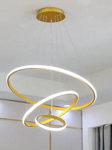 Lampu Gantung Minimalis Modern RUANG TAMU - Lampu Gantung LED 3 Ring Modern Untuk Kamar Tidur