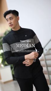 ANCSTR Kemeja Pria Shanghai Aplikasi Motif Premium - Median Panjang