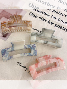 Large Refined Grace Elegance Square Grip New Arrival High Quality Barrettes Spring and Summer Simplicity Shark Clip on the Back of the Head