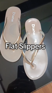 Ladies Korean Style Flip Flops Tsinelas Babae Metallic Gold Silver Strap Everyday Wear Sandals