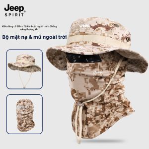 JEEP SPIRIT | Mũ Bảo Vệ Chống Nắng Ngoài Trời Có Tích Hợp Khẩu Trang Lụa Băng