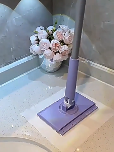 Automatic Cloth Changing Mini Mop Hands-Free Mini Mop Compatible with Face TowelsWash Rotating MopPush-Pull Handle Design Mop Wet Dry Mops for Floor Cleaning with Cloth