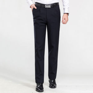 Business Casual Mens Summer Straight Leg Slim Fit Black West Pants Iron-Free Office Work Leisure Industrial Style Suits