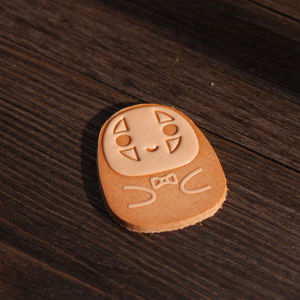 Handmade Hayao Miyazaki Faceless Man Q Version Top Layer Genuine Leather Pendant Decorative Half Finished Product Bag Pendant Material Kit